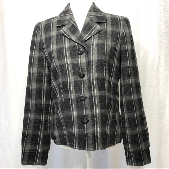Jones Wear Jackets & Blazers - Jones Wear Studio Gray Plaid Jacket/Blazer